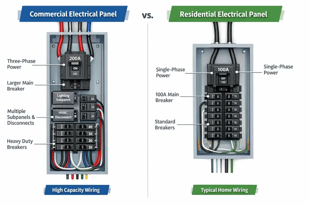 Commercial vs Residential Electrical Panels