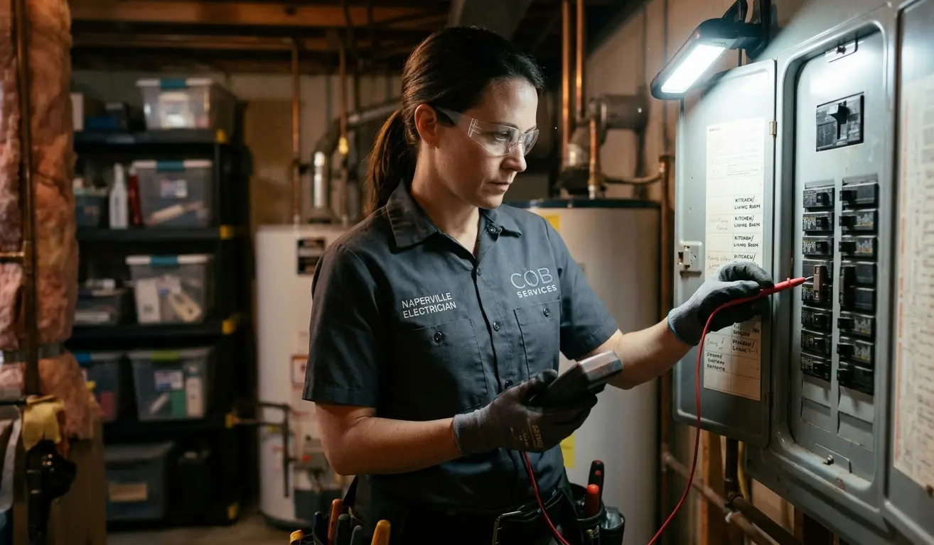 electricians fixing a breaker