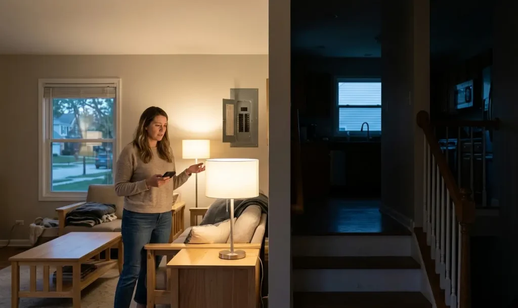 home lights off